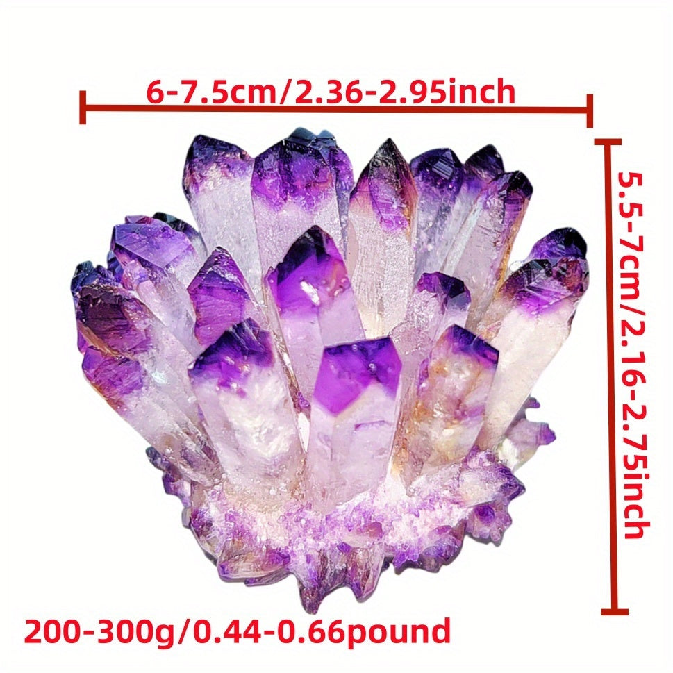 Gros Groupe de Cristaux Naturels - Inclusions Violet Foncé et Quartz Transparent, Spécimen Minéral Brut avec Facettes Natuelles – Décoration Élégante pour Maison/Bureau/Autel, Cadeau Spirituel Idéal (Anniversaires, Mariages, Pendaisons) Ornement en Dépôt
